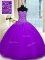 Charming Purple Sleeveless Tulle Lace Up Quinceanera Dresses for Military Ball and Sweet 16 and Quinceanera