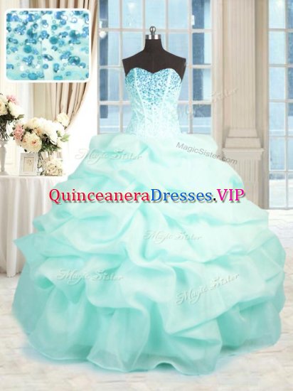 Best Sleeveless Beading and Ruffles Lace Up Sweet 16 Dress - Click Image to Close