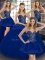 Designer Royal Blue Sweetheart Lace Up Beading and Appliques Sweet 16 Dresses Sleeveless