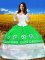 Best Green Lace Up Sweet 16 Dress Embroidery 3 4 Length Sleeve Floor Length