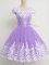 Fantastic Knee Length Lavender Dama Dress for Quinceanera Square Sleeveless Zipper
