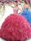 Clearance Coral Red Sleeveless Floor Length Beading and Ruffles Lace Up 15 Quinceanera Dress