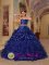 Lovely Blue Organza and Taffeta With Beading Brand New Quinceanera Dress For Minot North Dakota/ND Sweetheart Ball Gown