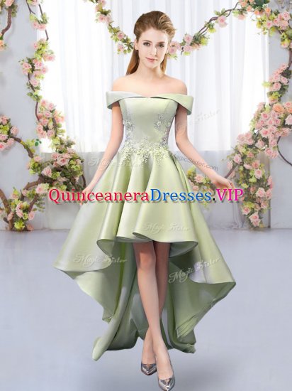 Popular High Low A-line Sleeveless Yellow Green Damas Dress Lace Up - Click Image to Close