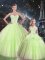 Ball Gowns Ball Gown Prom Dress Yellow Green Sweetheart Tulle Sleeveless Floor Length Lace Up