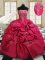 Inexpensive Hot Pink Strapless Neckline Beading and Embroidery and Pick Ups Quinceanera Gown Sleeveless Lace Up
