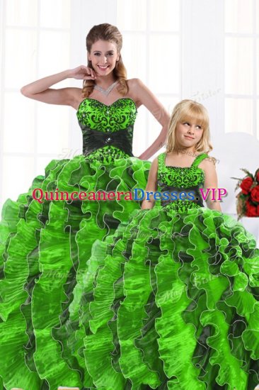 Sleeveless Organza Lace Up Sweet 16 Dress for Military Ball and Sweet 16 and Quinceanera - Click Image to Close
