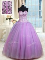 Tulle Sweetheart Sleeveless Lace Up Beading Quinceanera Gown in Lavender(SKU PSSW0263BIZ)
