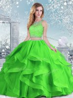 Excellent Ball Gowns 15 Quinceanera Dress Scoop Organza Sleeveless Floor Length Clasp Handle