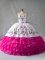 Sleeveless Lace Up Floor Length Embroidery and Ruffled Layers Sweet 16 Dresses