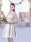 Free and Easy Champagne Half Sleeves Lace and Belt Mini Length Court Dresses for Sweet 16
