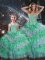 Ideal Multi-color Sleeveless Beading and Ruffled Layers Floor Length Quinceanera Gowns