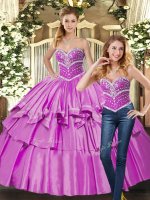 Sweetheart Sleeveless Taffeta Quinceanera Gown Beading Lace Up(SKU SJQDDT1339009BIZ)