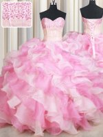 Stunning Sleeveless Lace Up Floor Length Beading and Ruffles Quinceanera Dress(SKU PSSW0597BIZ)