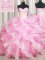 Stunning Sleeveless Lace Up Floor Length Beading and Ruffles Quinceanera Dress