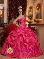 Halesworth East Anglia Fashionable Hot Pink Ball Gown Strapless Quinceanera Dresses With Pick-ups and Ruch For Sweet 16