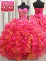 Gorgeous Sleeveless Beading and Ruffles Lace Up Quinceanera Dresses