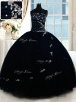 Popular Navy Blue Quinceanera Gown Military Ball and Sweet 16 and Quinceanera with Beading Strapless Sleeveless Lace Up(SKU PSSW0316BIZ)