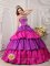 Franconville France Multi-color Ball Gown Strapless Floor-length Taffeta Appliques with Bow Band Cake Quinceanera Dress