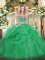 Wonderful Green Scoop Neckline Beading and Ruffles Quinceanera Dresses Sleeveless Lace Up