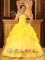 Palmyra Virginia/VA Strapless and Appliques For Yellow Quinceanera Dress With Floor-length Pick-ups Ball Gown