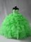 Decent Lace Up 15th Birthday Dress Beading and Ruffles and Pick Ups Sleeveless Floor Length
