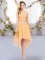 Captivating Sleeveless Lace Up High Low Belt Quinceanera Dama Dress