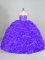 New Arrival Purple Ball Gowns Beading Vestidos de Quinceanera Lace Up Fabric With Rolling Flowers Sleeveless