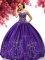 Luxury Purple Taffeta Lace Up Sweetheart Sleeveless Floor Length Sweet 16 Quinceanera Dress Embroidery