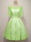 Cheap Yellow Green Lace Up Off The Shoulder Lace Court Dresses for Sweet 16 Taffeta Half Sleeves