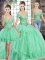 Apple Green Sleeveless Tulle Lace Up Quinceanera Gowns for Military Ball and Sweet 16 and Quinceanera