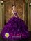 Chetek Wisconsin/WI Pretty Eggplant Purple Appliques and Ruffles Decorate Bodice Quinceanera Dress For Strapless Organza Ball Gown
