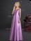 Perfect Lilac Dama Dress for Quinceanera Prom and Party and Wedding Party with Bowknot Square Sleeveless Zipper