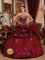 Cleveland Mississippi/MS Fabulous Sweetheart Wine Red Pick-ups and Appliques Decorate Bodice For Quinceanera Dress