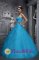 Sweetheart Applique Decorate Baby Blue Tulle Quinceanera Dresses With A-line Style In Oklahoma
