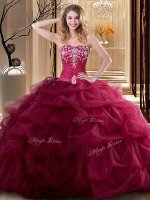 Sleeveless Embroidery and Ruffles Lace Up Quinceanera Gown(SKU YSQD064-1BIZ)
