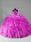 Top Selling Lilac Halter Top Neckline Beading and Ruffles Vestidos de Quinceanera Sleeveless Zipper