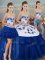 Royal Blue Sweetheart Lace Up Embroidery and Bowknot Sweet 16 Dress Sleeveless