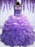 Chic Scoop Sleeveless Lace Up Floor Length Beading and Pick Ups 15th Birthday Dress(SKU PSSW027-1BIZ)