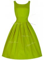 Top Selling Olive Green Sleeveless Ruching Knee Length Quinceanera Court Dresses
