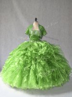 Beauteous Floor Length Ball Gowns Sleeveless Green Quinceanera Dresses Lace Up