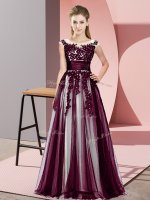 Beauteous Dark Purple Tulle Zipper Dama Dress Sleeveless Floor Length Beading and Lace(SKU BMT0378-4BIZ)