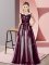 Beauteous Dark Purple Tulle Zipper Dama Dress Sleeveless Floor Length Beading and Lace