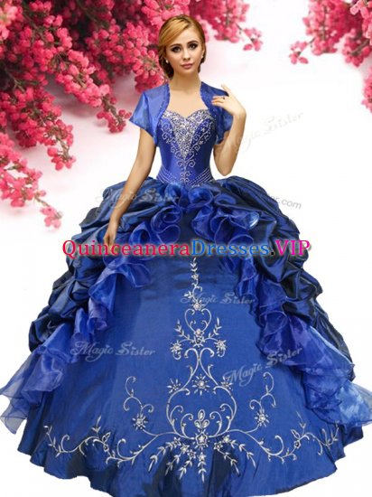 Taffeta Sleeveless Floor Length Ball Gown Prom Dress and Beading and Embroidery - Click Image to Close