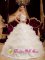 Champagne Sweetheart Appliques Decorate Bodice Quinceanera Dresses With Pick-ups in El Cerrito CA