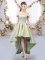 Popular High Low A-line Sleeveless Yellow Green Damas Dress Lace Up