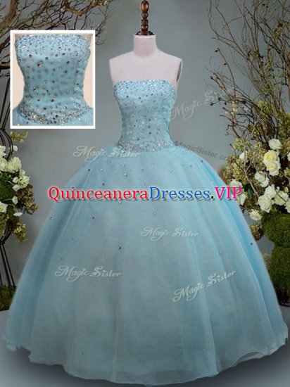Inexpensive Sleeveless Lace Up Floor Length Beading Quinceanera Dress - Click Image to Close