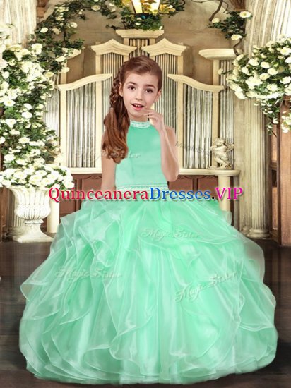 Latest Sleeveless Beading Backless Pageant Dress for Teens - Click Image to Close