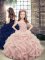Sleeveless Beading and Ruffles Lace Up Little Girl Pageant Gowns