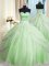Sweet Apple Green Sweetheart Lace Up Beading and Appliques Ball Gown Prom Dress Court Train Sleeveless